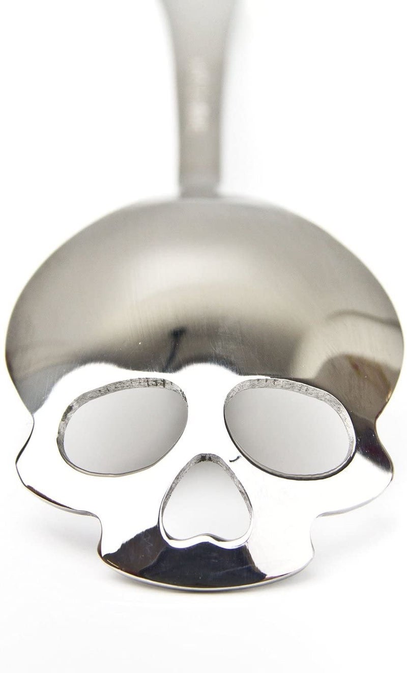 Cafurty 2 PCS Stainless Steel Spoons Skull Sugar Spoon Tea and Coffee Stirring Spoon - Silver - Image 3